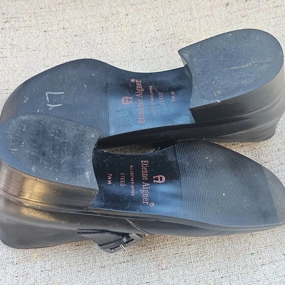 Etienne Aigner Women Boot Shoes Black All Leather Upper STEED High Top Size 7.5M - Picture 11 of 12